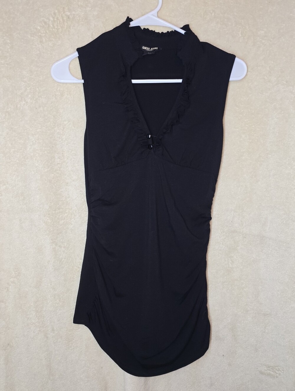 Vintage Guess Jeans Authentic Sleeveless Black Top Y2K-Era Size Small